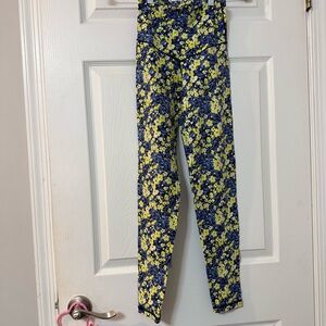 Offline Blue and Yellow Floral Kids Leggings